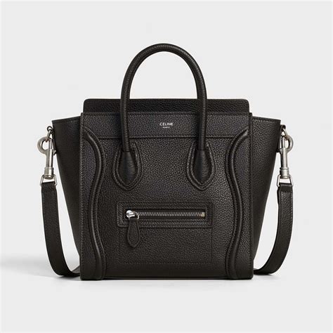 celine nano luggage drummed black